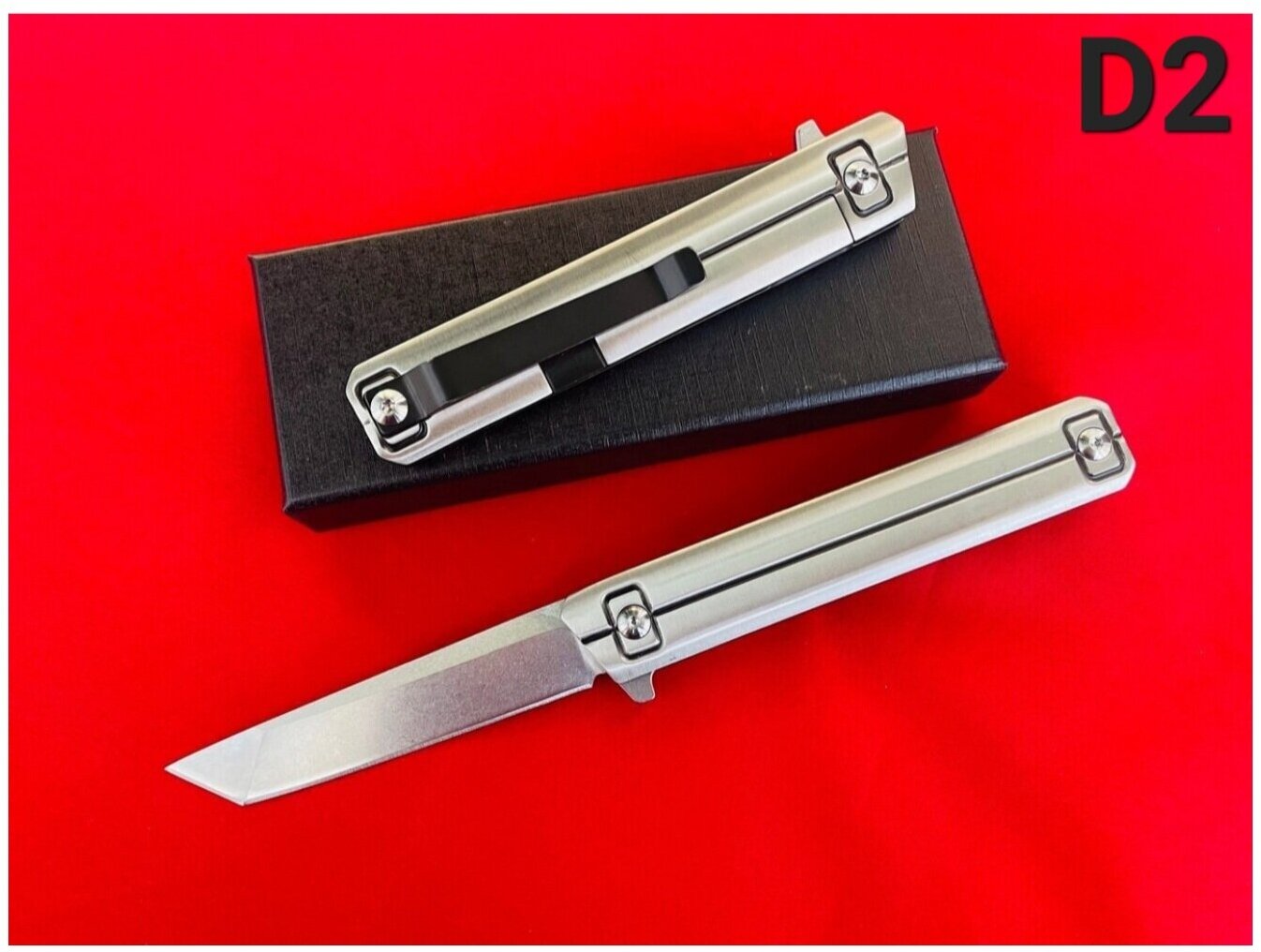 Нож складной туристический Silver Tanto, D2 из нержавеющей стали