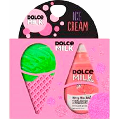 Набор подарочный Dolce Milk Ассорти Ice Cream мочалка + гель для душа подарочный набор dolce milk гель для душа крем для рук мочалка