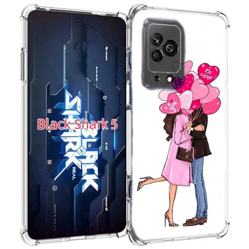 Чехол MyPads девушка-с-парнем-сердечки женский для Xiaomi Black Shark 5 задняя-панель-накладка-бампер
