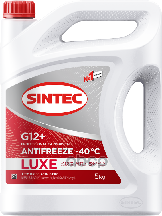 Антифриз Готовый G12+ 5Кг SINTEC арт. 614503