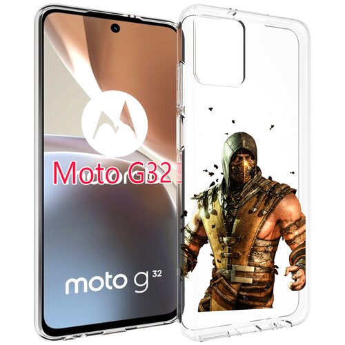 Чехол MyPads Mortal Kombat scorpion для Motorola Moto G32 задняя-панель-накладка-бампер