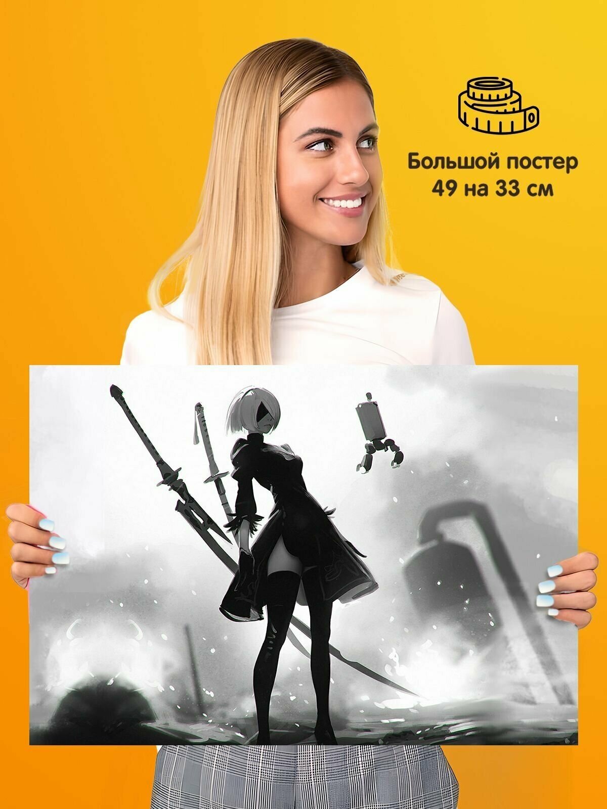 Постер плакат по игре Nier: Automata Ниер Автомата 2B