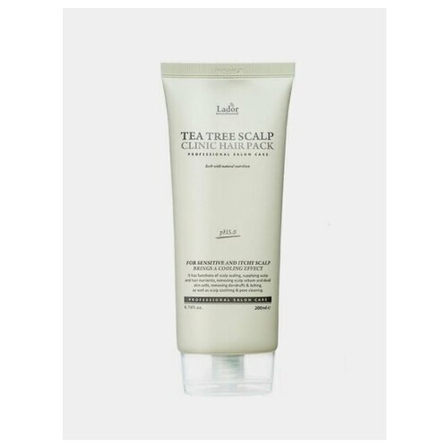 Маска-пилинг для кожи головы с зеленым чаем Lador Tea Tree Scalp Clinic Hair Pack 200 мл профессиональная косметика для волос lador маска для кожи головы с чайным деревом tea tree scalp clinic hair pack