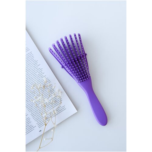 Расческа массажная с фиксатором, цвет сиреневый