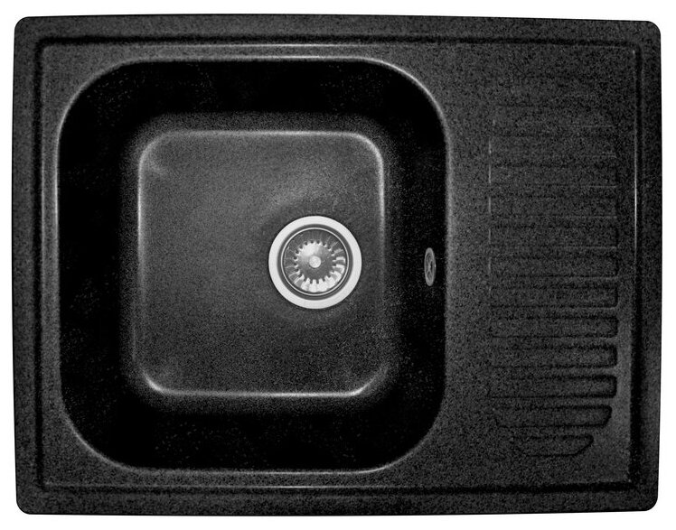 Кухонная мойка AquaGranitEx черная M-13 квадратная с крылом/308 - фотография № 2