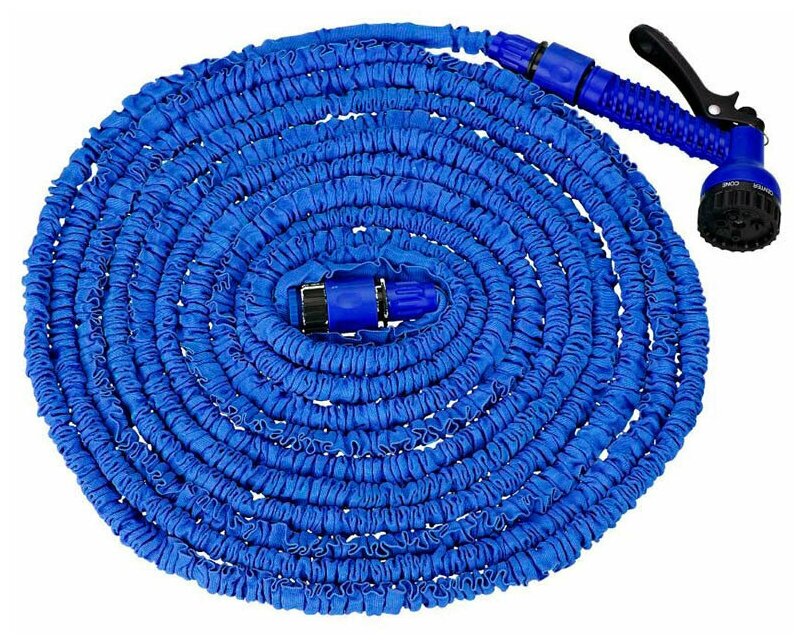 Шланг садовый растягивающийся для полива Magic Hose 22,5 м, синий - фотография № 5