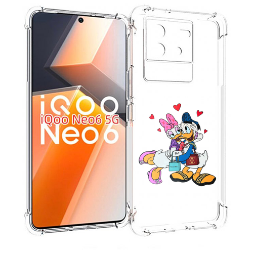 Чехол MyPads модные-влюбленные-утки для Vivo iQoo Neo 6 5G задняя-панель-накладка-бампер