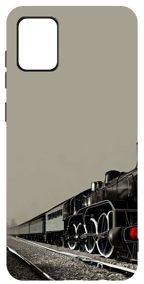 Чехол-накладка Krutoff Soft Case Паровоз для Samsung Galaxy A31 (A315) черный