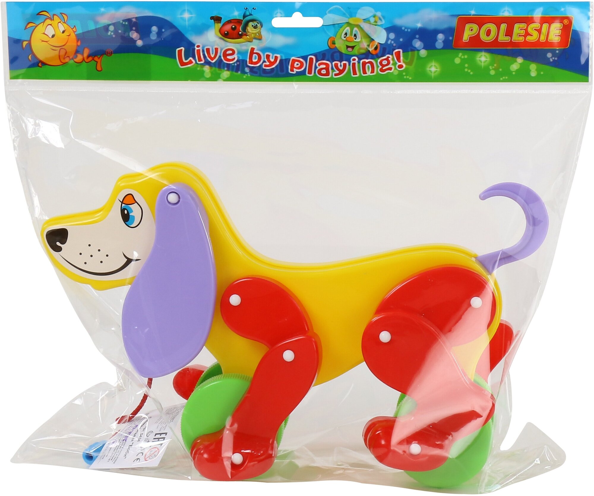 Игрушка каталка Полесье, Собака Боби, в сетке. - фото №8