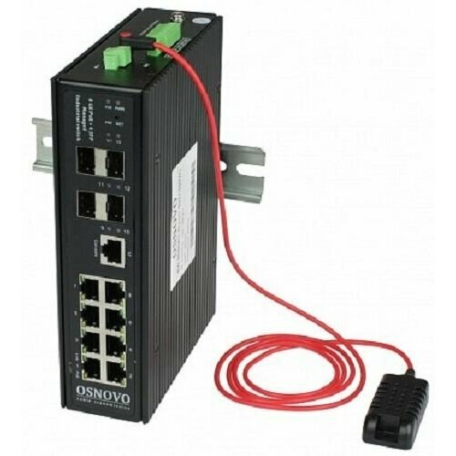 Коммутатор OSNOVO SW-80804/ILS(port 90W,300W) промышленный управляемый (L2+) HiPoE Gigabit Ethernet на 8GE PoE + 4 GE SFP порта с функцией мониторинга коммутатор управляемый nst ns sw 48g4g l gigabit ethernet на 48 rj45 4 x ge sfp порта порты 48 x ge 10 100 1000base t 4 x ge sfp 1000base x