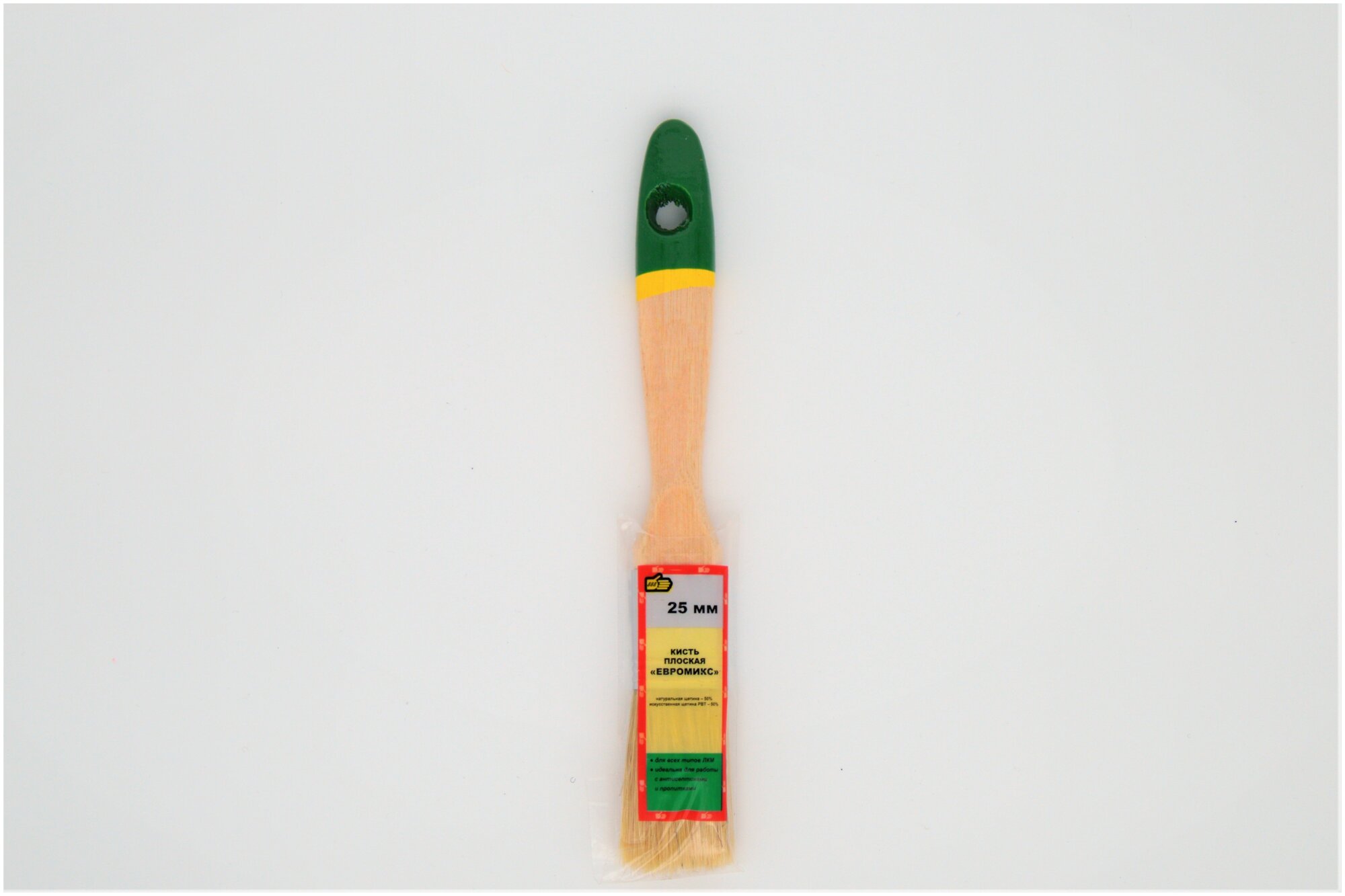 Кисть плоская "888" "ЕвроМикс" 1"-25мм, смесь натуральной светлой и синтетической щетины "PBT