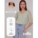 Блуза  Zolla, повседневный стиль, прямой силуэт, короткий рукав, подкладка, флористический принт, размер XL, зеленый