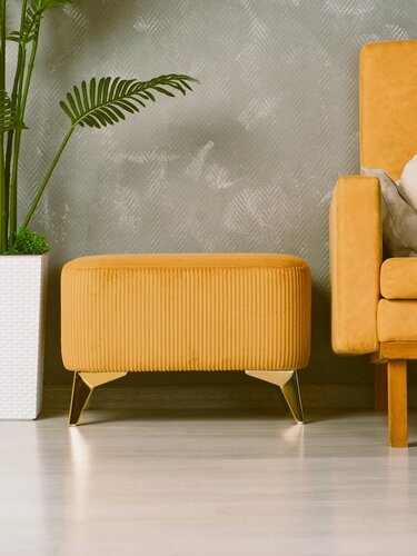 Изображение товара Пуфик «Монца», интерьерро, дизайнерский велюр, на металлических ножках, 35х60х40см, нагрузка до 150 кг