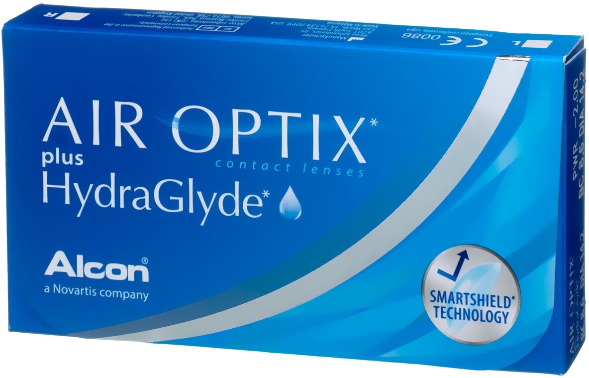 Контактная линза: Air Optix plus HydraGlyde, 3pk (1уп=3шт) R:=8.6 D:=-09,00