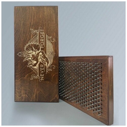 фото Доска садху с динамическими гвоздями, шаг 10мм, цвет венге модель динозавр never forget - 1702 сила души и тела