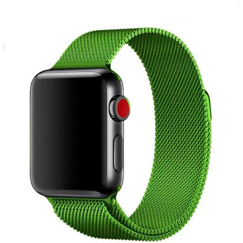 Ремешок металлический для Apple Watch 38-40 мм/ Миланская петля с магнитной застежкой/ Для эпл вотч (Зелёный)