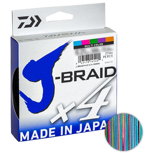 Плетёный шнур Daiwa J-Braid X4E 300м. 0.33мм. Multicolor