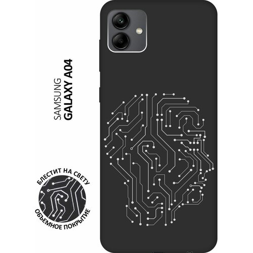 Матовый Soft Touch силиконовый чехол на Samsung Galaxy A04, Самсунг А04 с 3D принтом Mindmap черный матовый soft touch силиконовый чехол на samsung galaxy a04 самсунг а04 с 3d принтом the nineties w черный