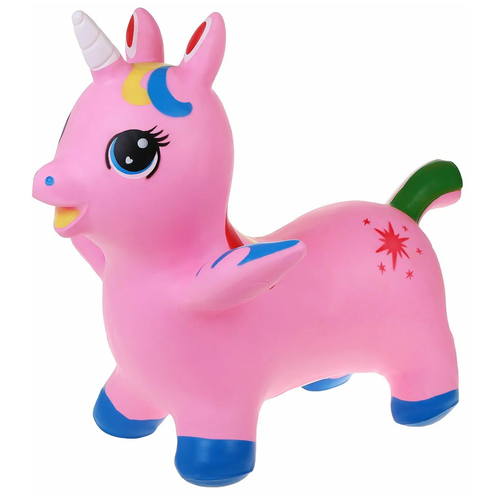 Животное прыгун Единорог Moby Kids, розовый с крыльями, 1 400 г.