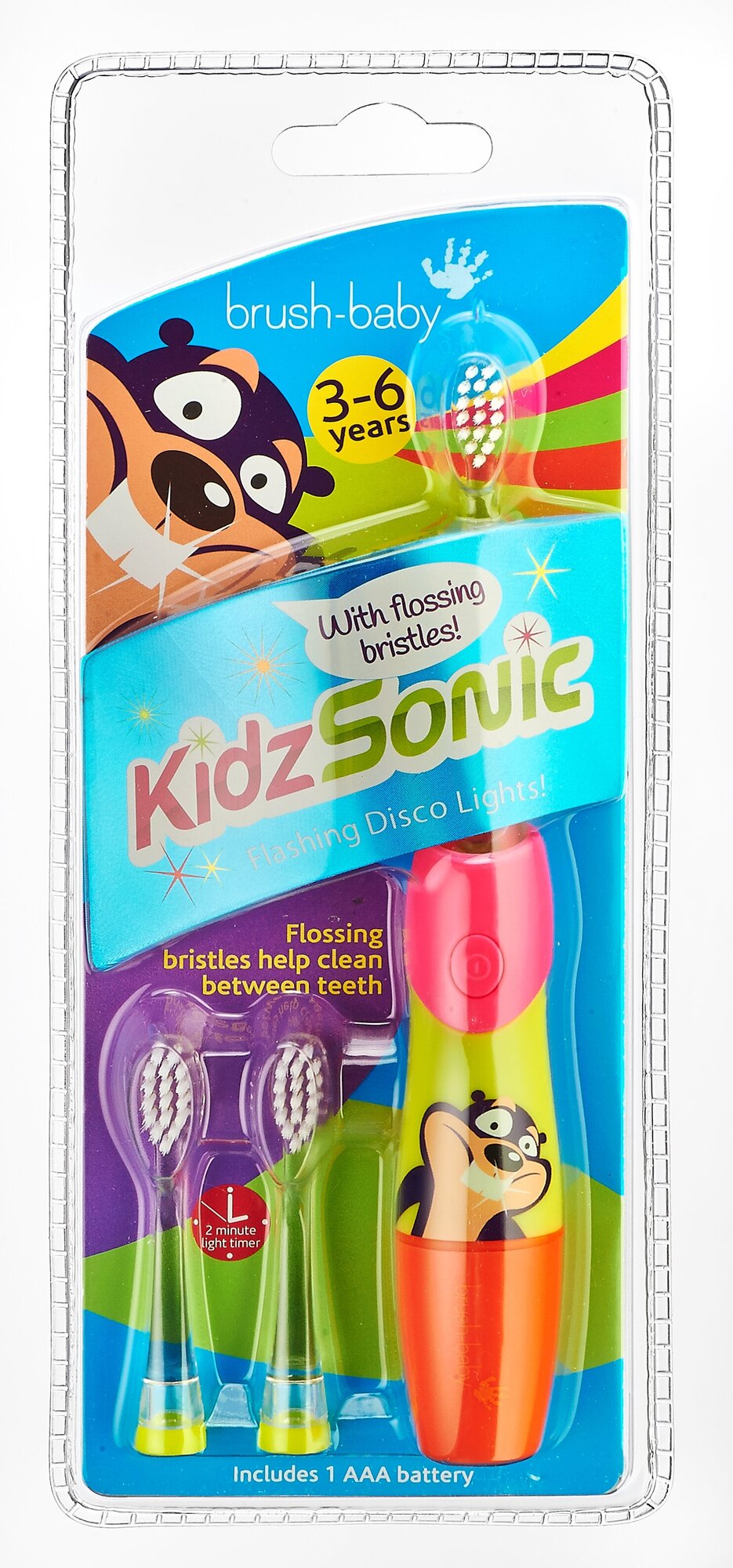 Brush-Baby KidzSonic звуковая щётка, 3-6 лет, розовая