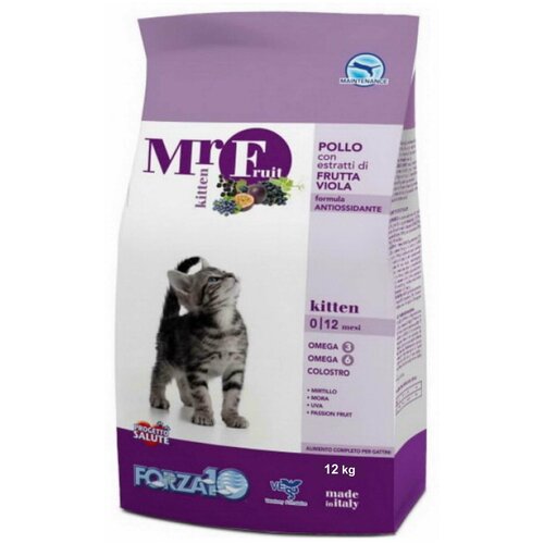 Сухой корм для котят Forza10 Mr. Fruit Kitten 34/21 (курица, рис, кукуруза) 1,5кг