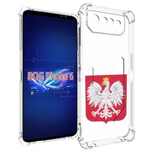 Чехол MyPads герб-польши для Asus ROG Phone 6 задняя-панель-накладка-бампер