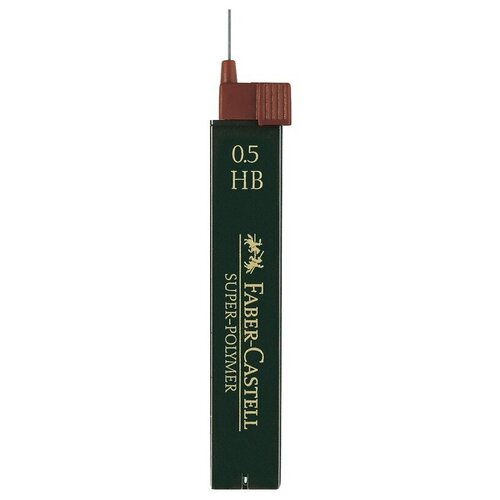 Грифели для механических карандашей Faber-Castell Super-Polymer, 12шт, 0,5мм, HB