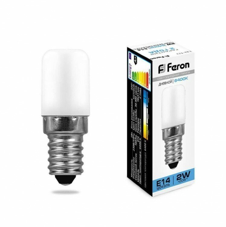 Светодиодная LED лампа Feron 2вт Е14 дневной для холодильников (LB-10) 25988