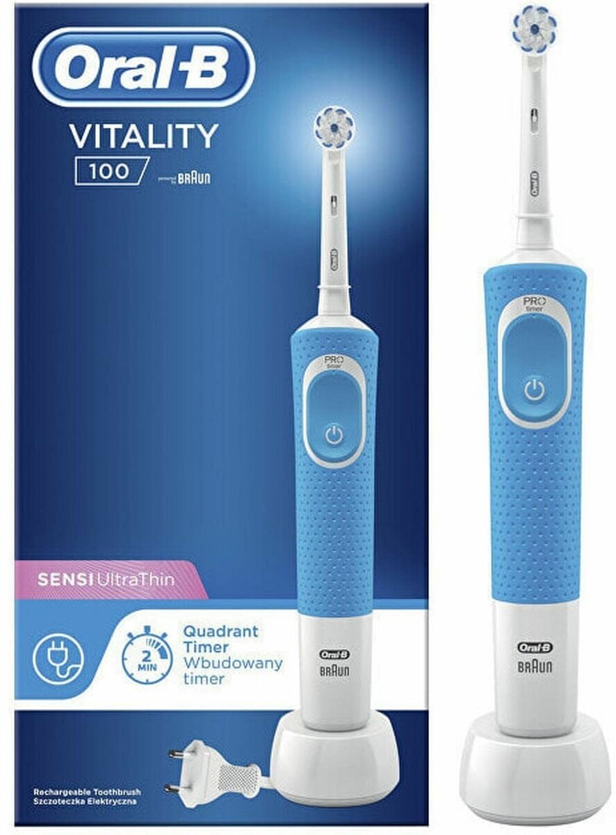 Электрическая зубная щетка Oral-B Vitality Sensi Blue D100.413.1 - фотография № 5