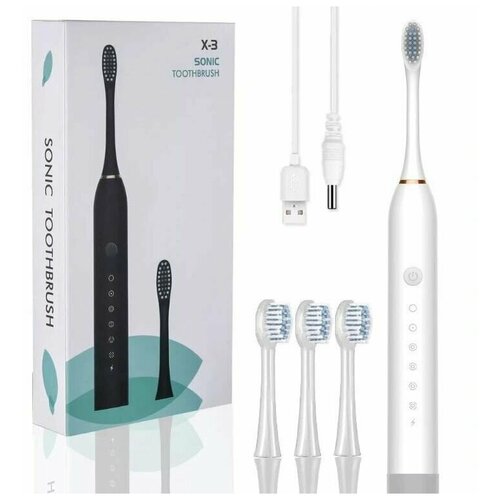 Звуковая зубная щетка Sonic Toothbrush Smarter X-3, белая звуковая зубная щетка sonic toothbrush smarter x 7 черная