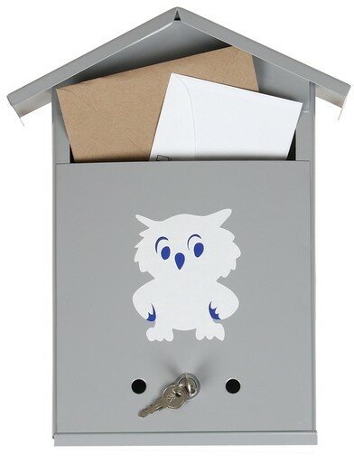 Ящик почтовый с замком, вертикальный, «Домик», серый