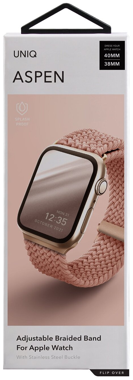 Ремешок Uniq Aspen DE strap для Apple Watch 41/40/38 цвет Цитрусово-розовый (41MM-ASPDECPNK)