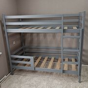 Кровать двухъярусная без ящиков 160/80, серый