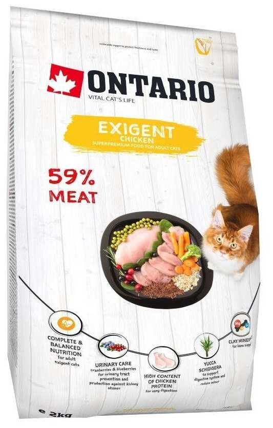Ontario корм для особо требовательных кошек, с курицей (exigent) - фотография № 8