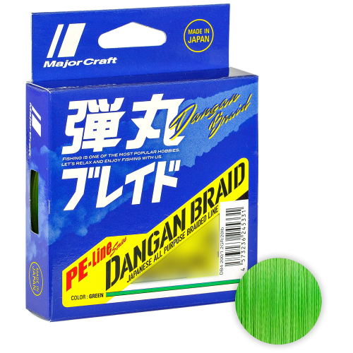 Плетёный шнур Major Craft Dangan Braid X8 200м. 1.5PE GREEN