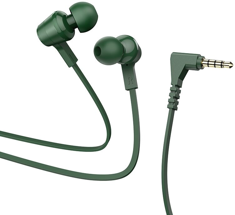 Наушники M86, Oceanic universal earphones, HOCO, вакуумные с микрофоном, зеленые