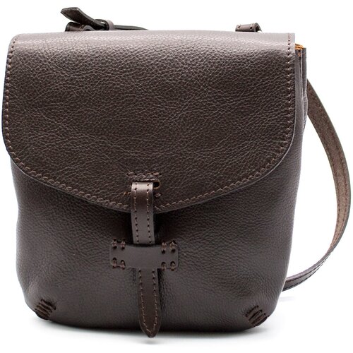 Сумка  кросс-боди , фактура гладкая, коричневый