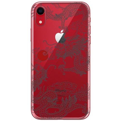 Силиконовый чехол Mcover для Apple iPhone XR с рисунком Японский дракон инь / аниме силиконовый чехол mcover для apple iphone xr с рисунком гаара аниме