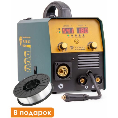 Сварочный полуавтомат с синергетикой алмаз MIG 180 SYNERGY порошковая проволока д 08мм 1кг 1490000₽