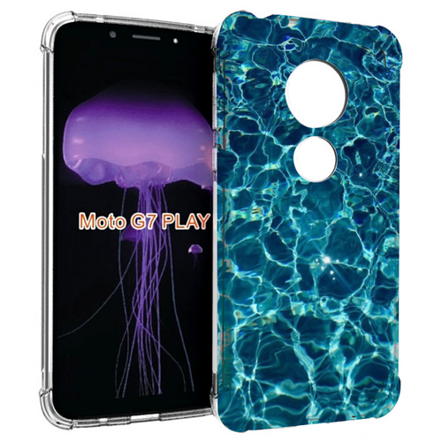 Чехол MyPads красивая голубая вода для Motorola Moto G7 Play задняя-панель-накладка-бампер