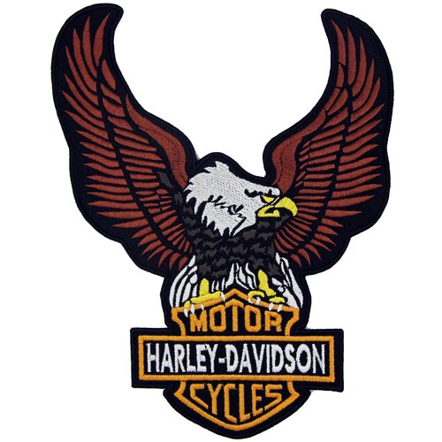 Нашивка, патч, шеврон Орел Harley Davidson 230x180mm PTC019 кожаная нашивка череп harley davidson вилли дж с логотипом размер 7 6 x 7 5 см цвет оранжевый