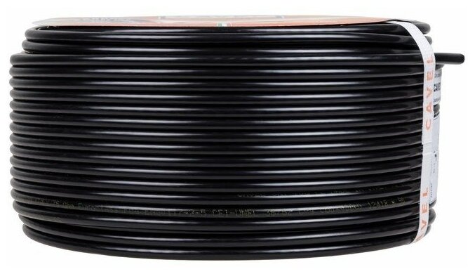Кабель коаксиальный Cavel 01-2432-2 SAT-703PE, бухта 100 м, черный, катушка — фото 1