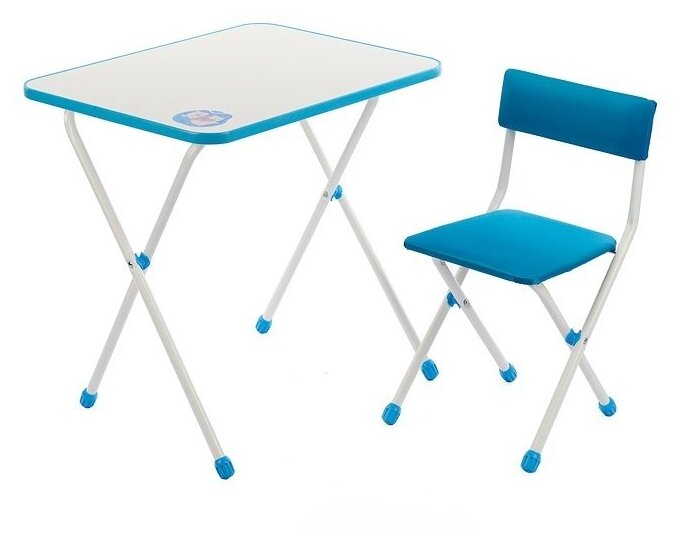 Комплект детской мебели Ника стол и стул, голубой, пластик, металл (КНД1/Г)