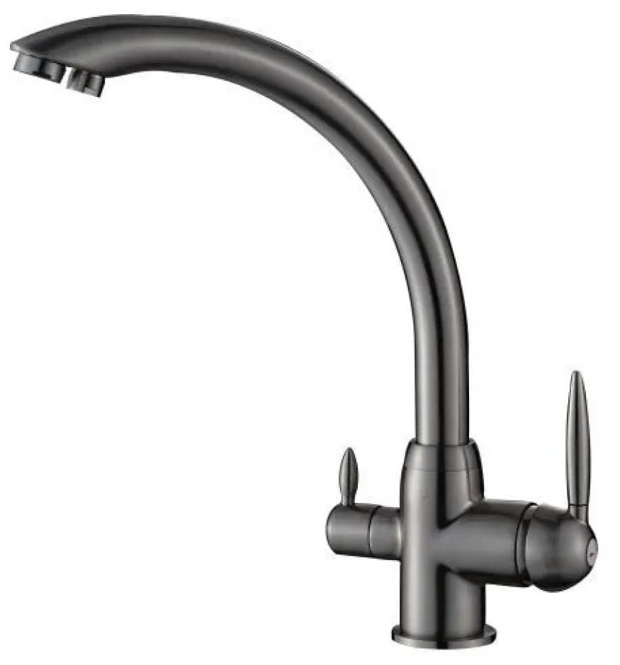 Смеситель для кухни Haiba HB76846 с подключением фильтра питьевой воды, сатин