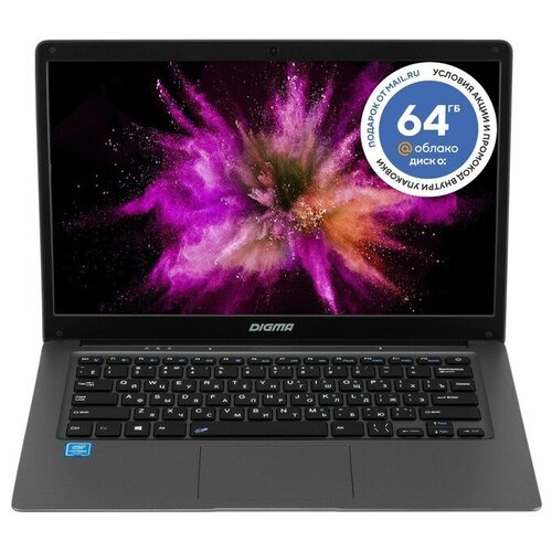 Ноутбук Digma EVE 14 C420 139 N4020 4 Гб SSD 128 Гб UHD 600 Win10 Wi-Fi серый 2718000₽
