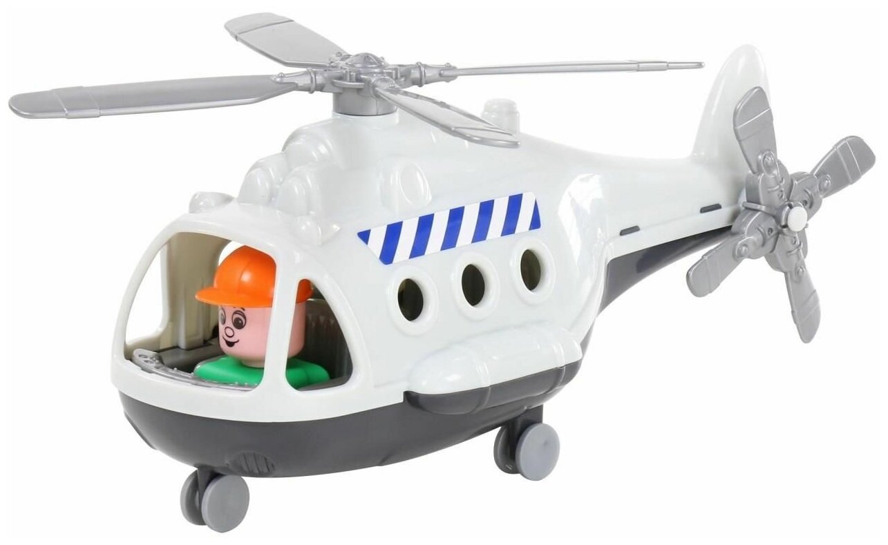 Игрушечный пластмассовый вертолет с человечком-пилотом Альфа