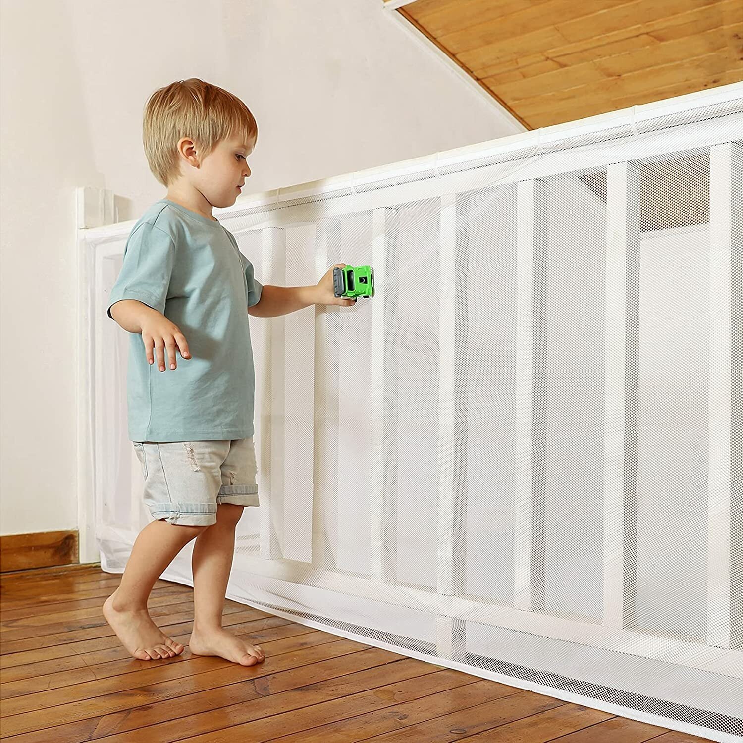 Детский защитный барьер для лестницы, веранды, дачи белый, 2 м