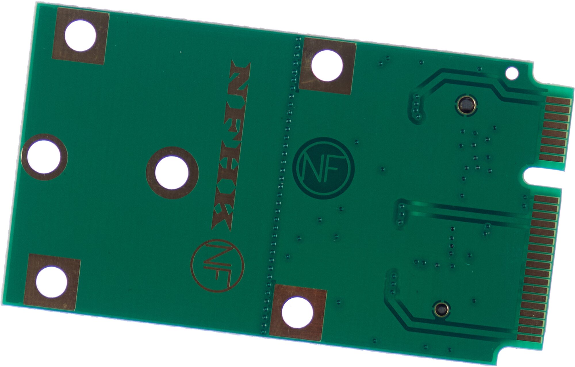 Адаптер GSMIN DP25 M.2 (key B) NGFF SSD на mSATA переходник преобразователь (Зеленый)