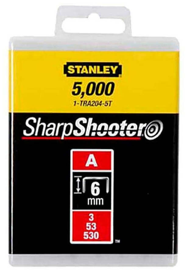 Скобы для степлера Stanley "light duty" тип "a" 6мм/ 1/4"х1000шт 1-tra204t - фотография № 3