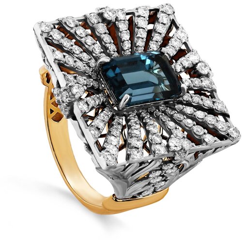 Перстень KABAROVSKY желтое золото, 585 проба, бриллиант, размер 18